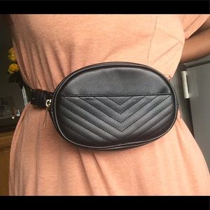 Black fanny pack with Chevron detail